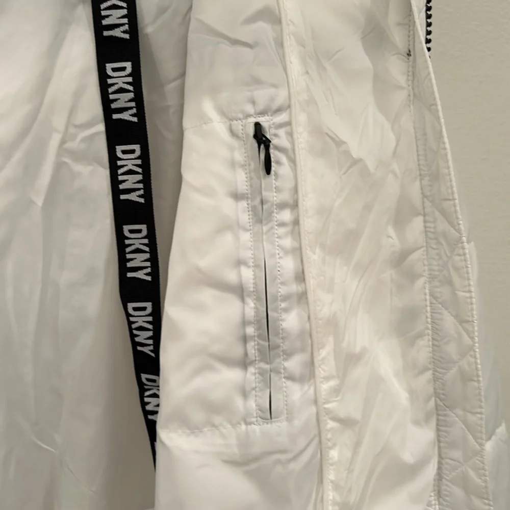 NWT DKNY Women's Sport Colorblock Logo Puffer W/Removeable Hood Down Alternative - Picture 6 of 13